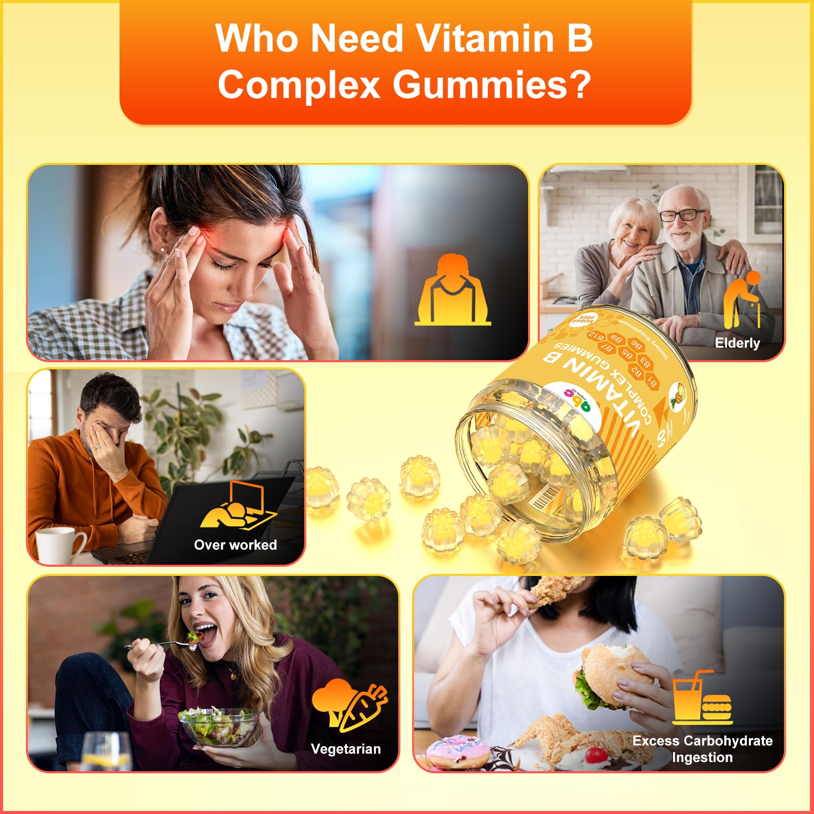 NEWOLITE B-Complex Vitamin Gummies bottle side view