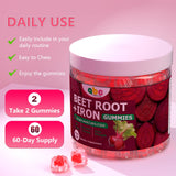 NEWOLITE Beet Root Gummies with a glass of water