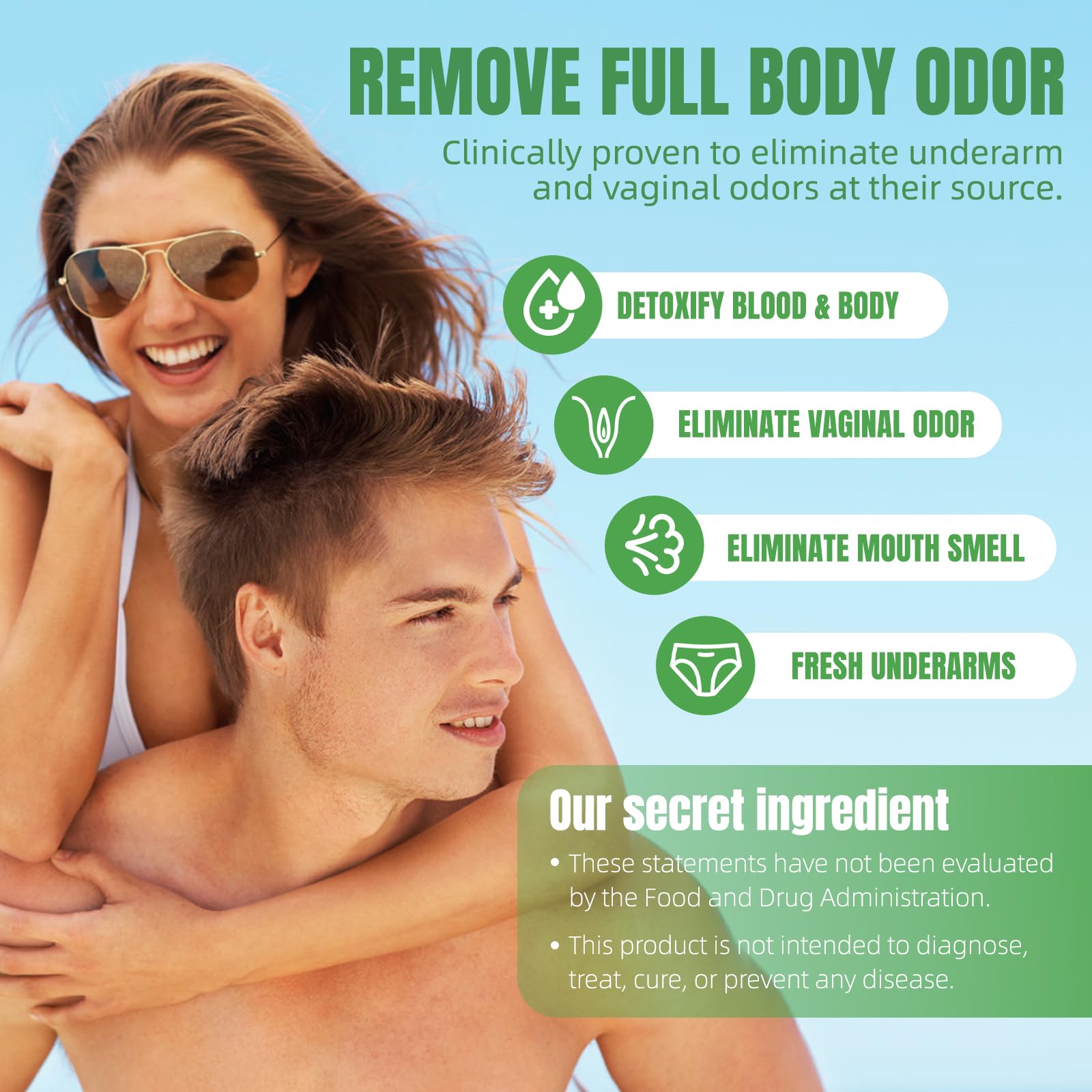 Newpie Chlorophyll 7-in-1 Internal Odor Support Supplement with green tea leaves