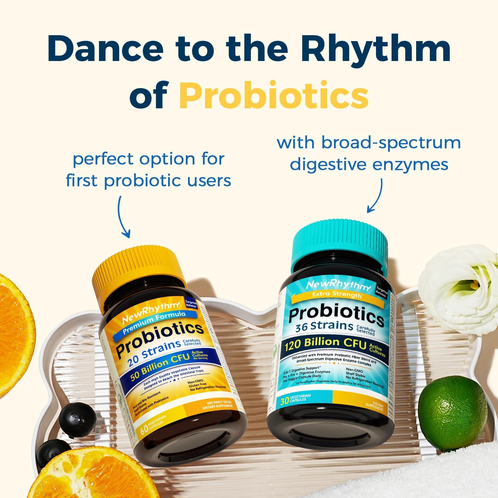 NewRhythm 50 Billion Probiotics Capsules close-up