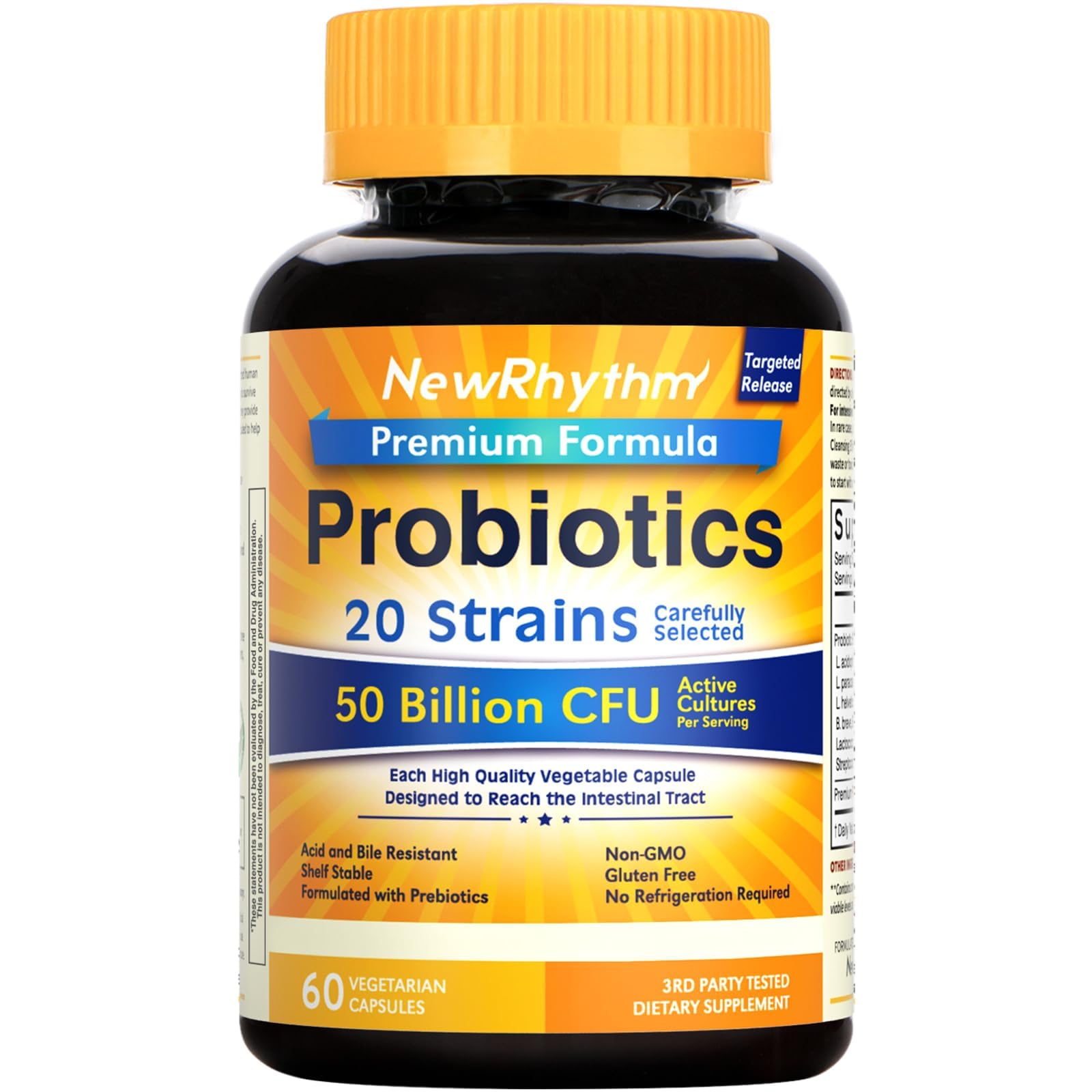NewRhythm 50 Billion Probiotics Capsules front view