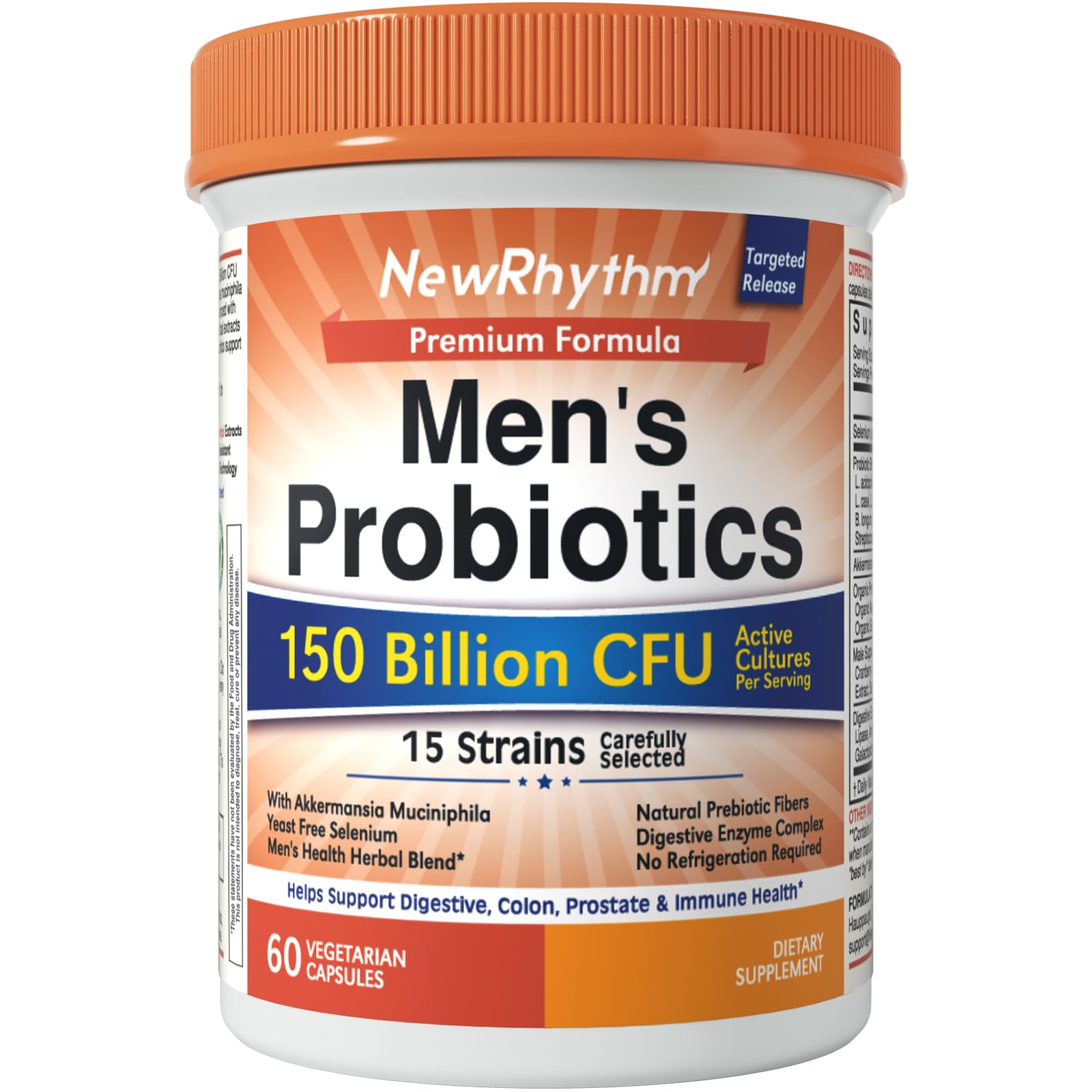 NewRhythm Men's Probiotics 150 Billion CFU front view