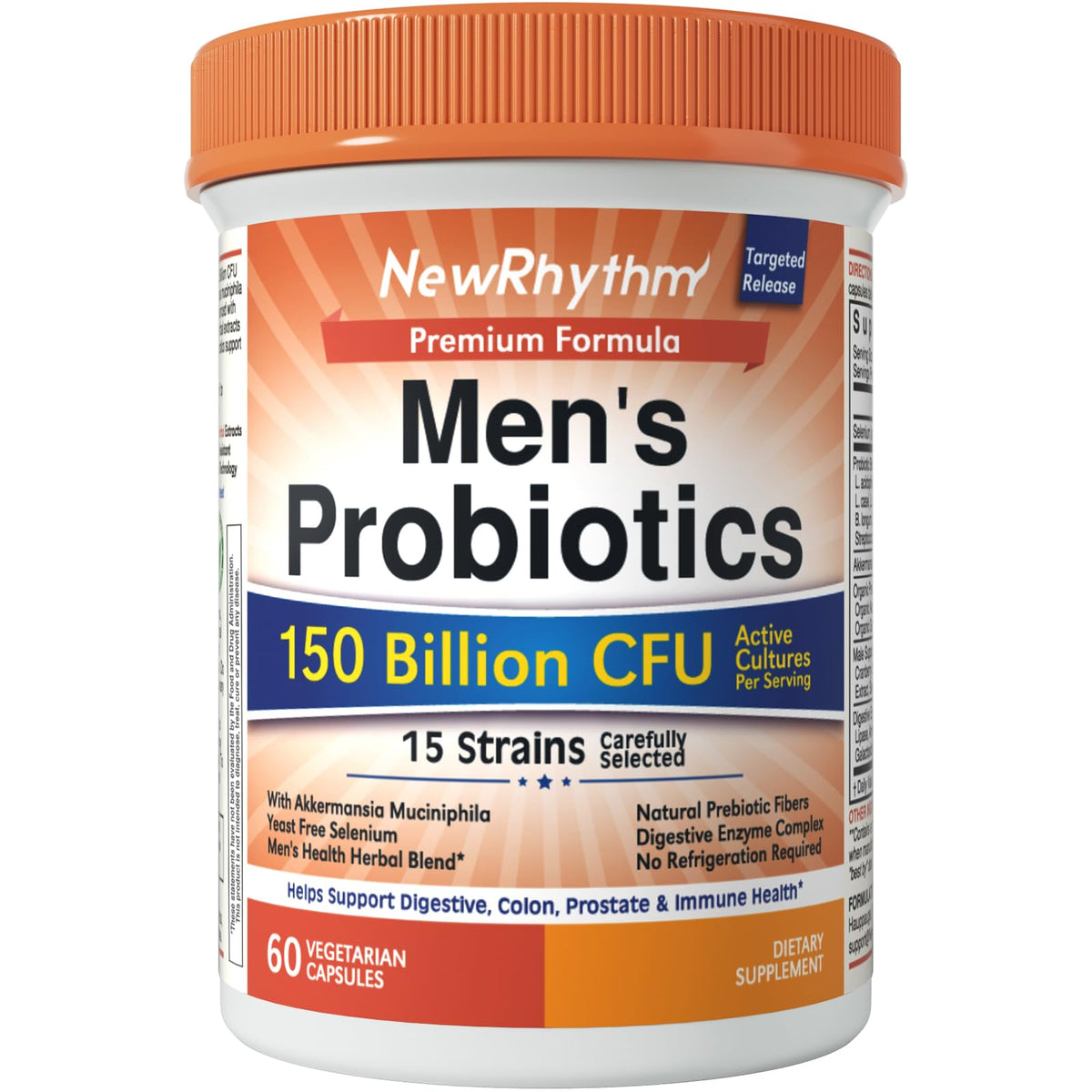 NewRhythm Men's Probiotics 150 Billion CFU front view
