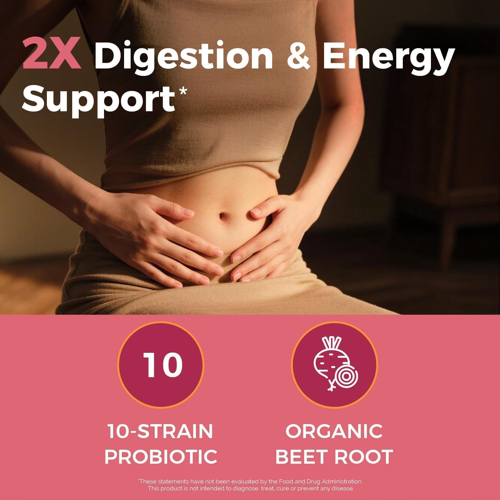NewRhythm Probiotics + Beet Root bottle side view