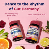NewRhythm Probiotics + Beet Root capsules in a hand