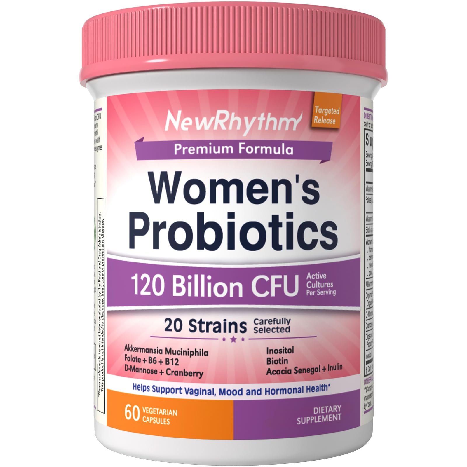 NewRhythm Probiotics for Women 120 Billion CFU front view