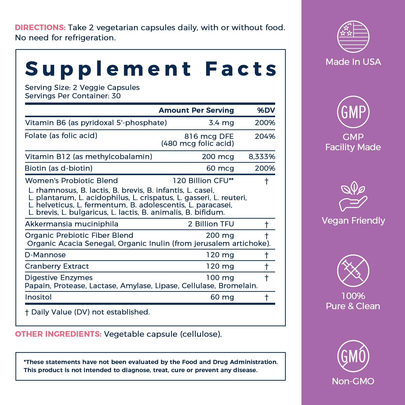 NewRhythm Probiotics for Women 120 Billion CFU with fresh cranberries