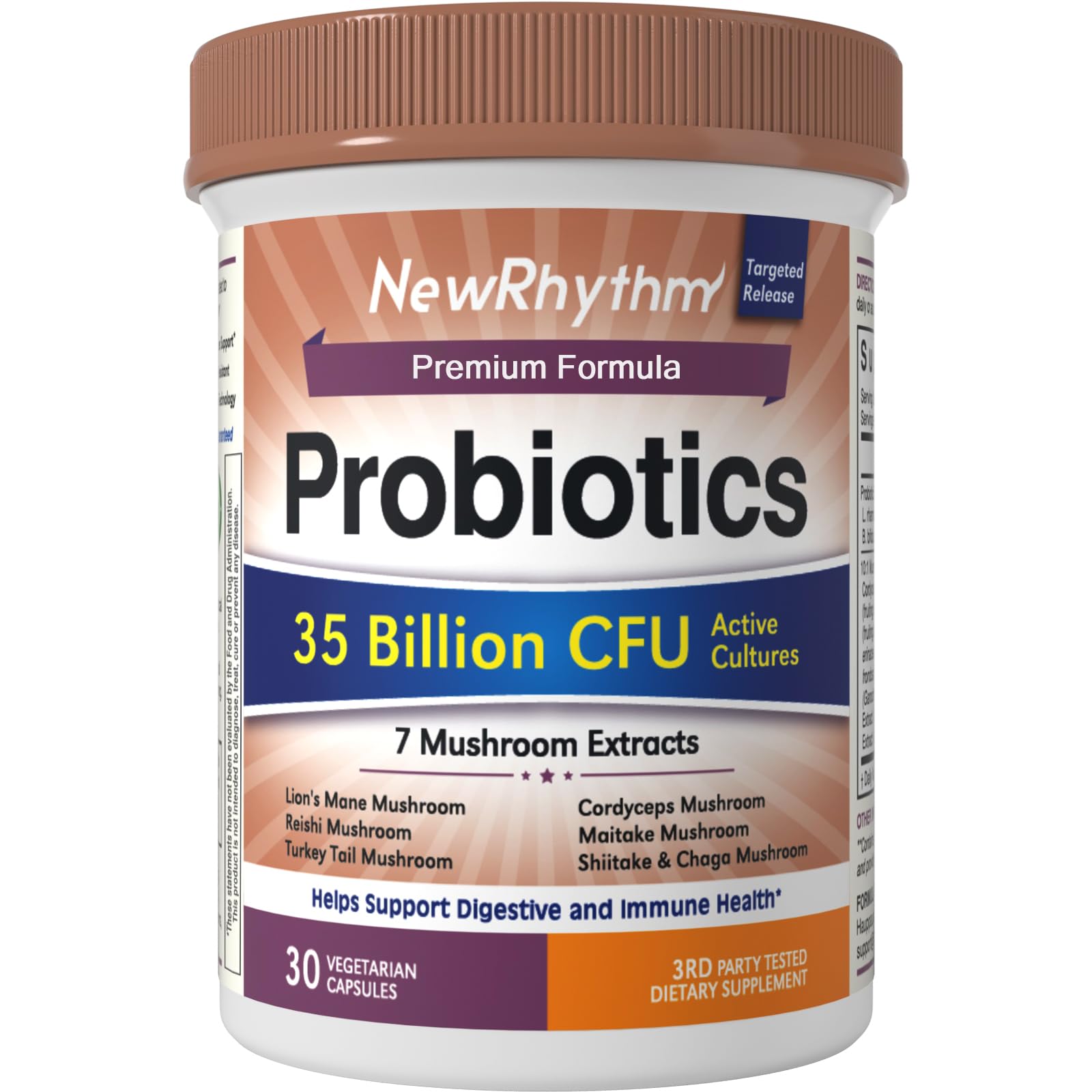 NewRhythm Probiotics + Mushroom 50g front view