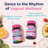 NewRhythm Slippery Elm+ Women's Probiotics displayed with natural ingredients