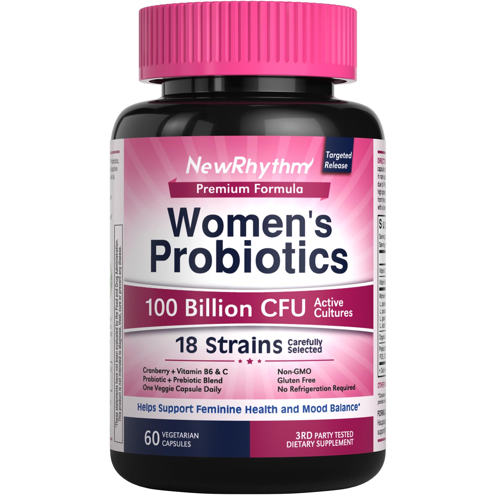 NewRhythm Women's Probiotics 100 Billion CFU front view