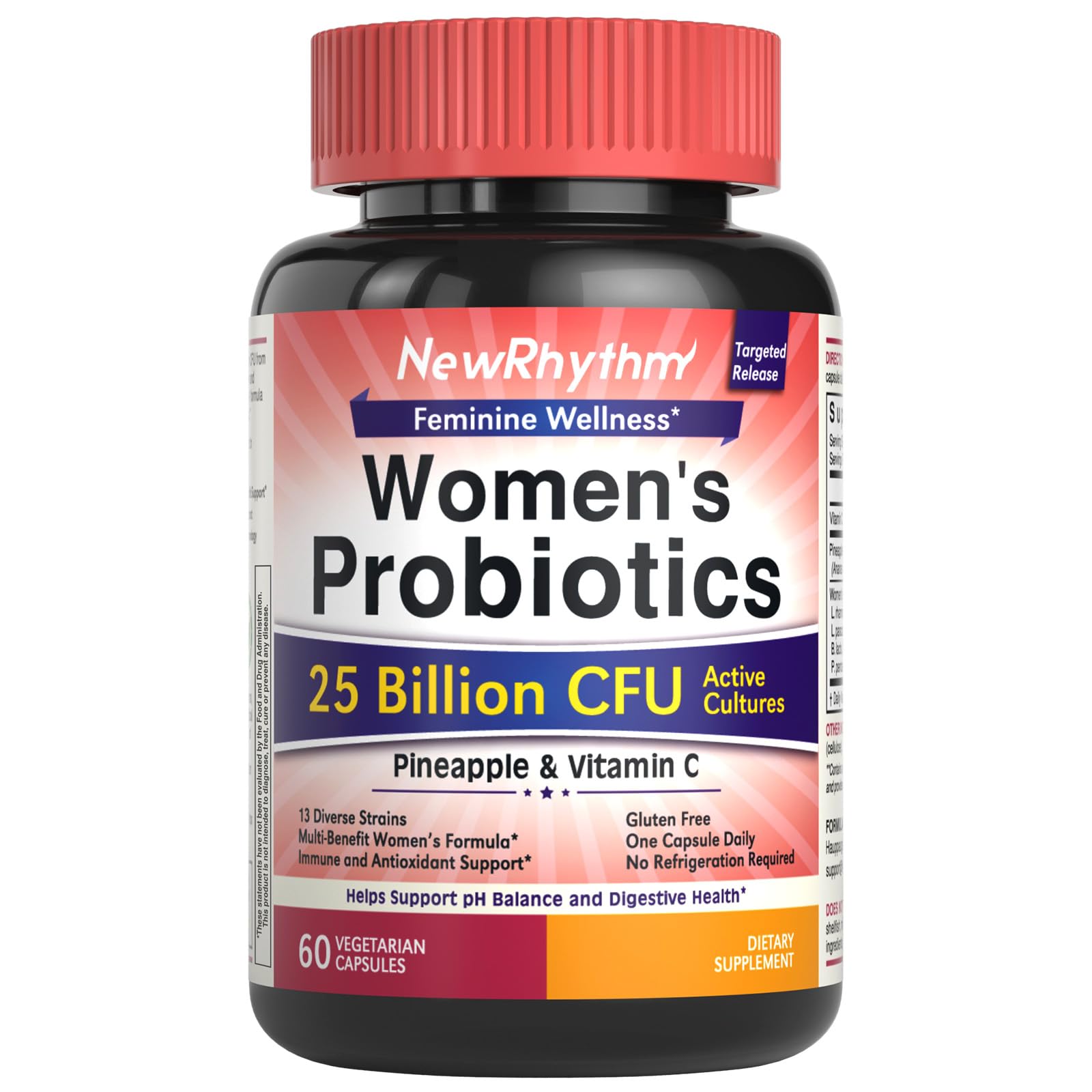 NewRhythm Women's Probiotics 60 capsules front view