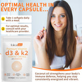 newseel Vitamin D3 K2 Softgels bottle on a kitchen counter