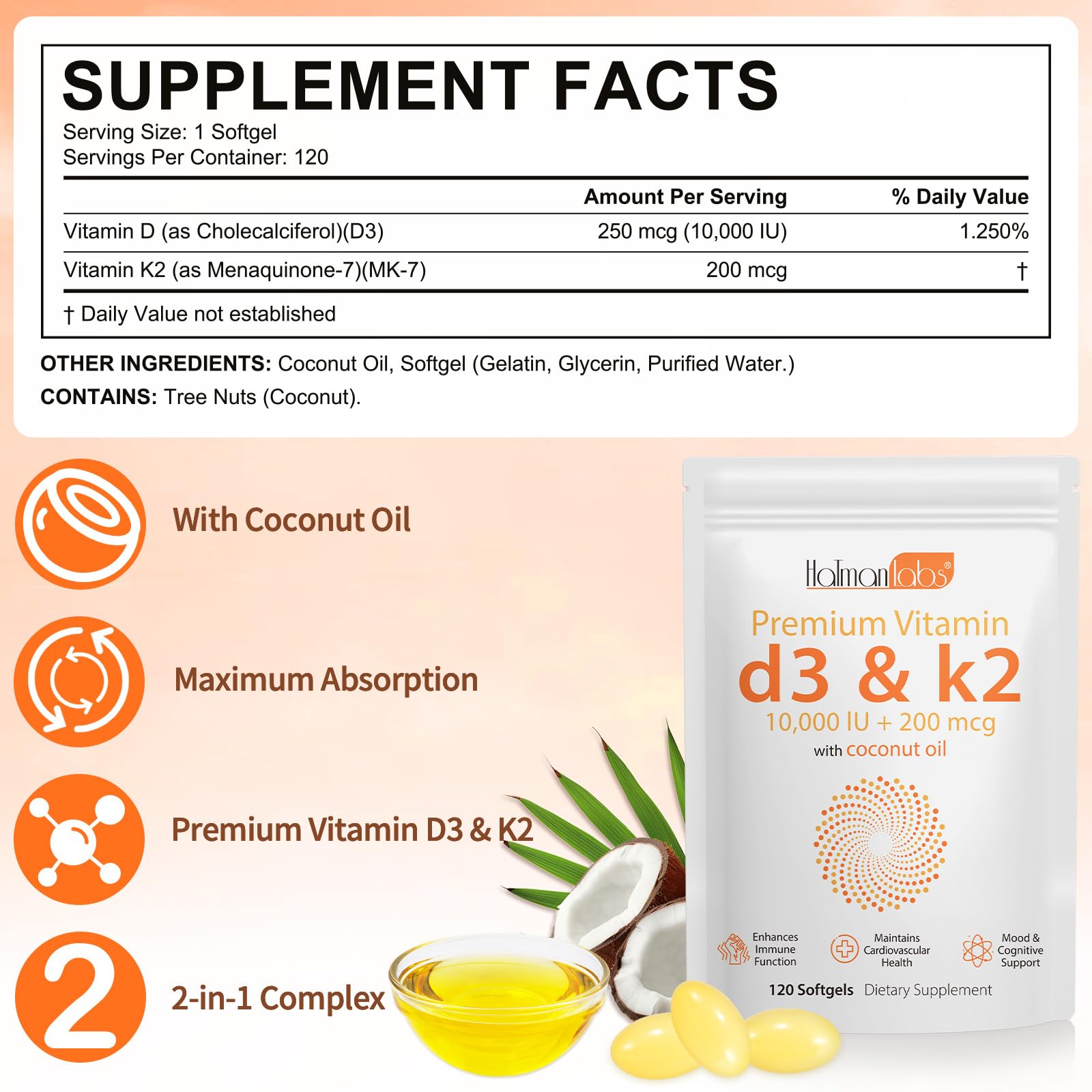 newseel Vitamin D3 K2 Softgels close-up of softgel