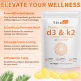 newseel Vitamin D3 K2 Softgels side view with coconut oil