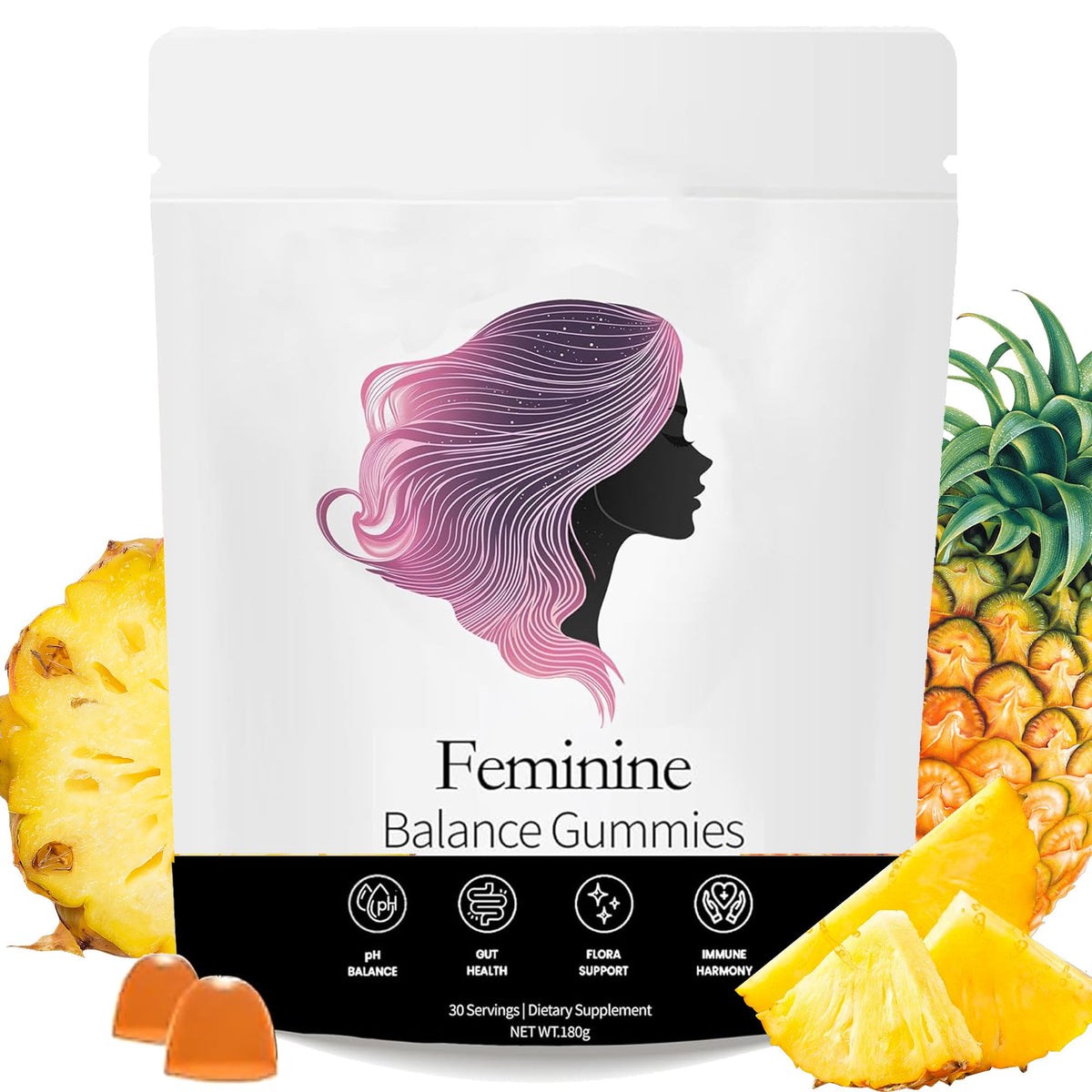 NEWUREHO Feminine Probiotics Gummies 60 count bottle front view