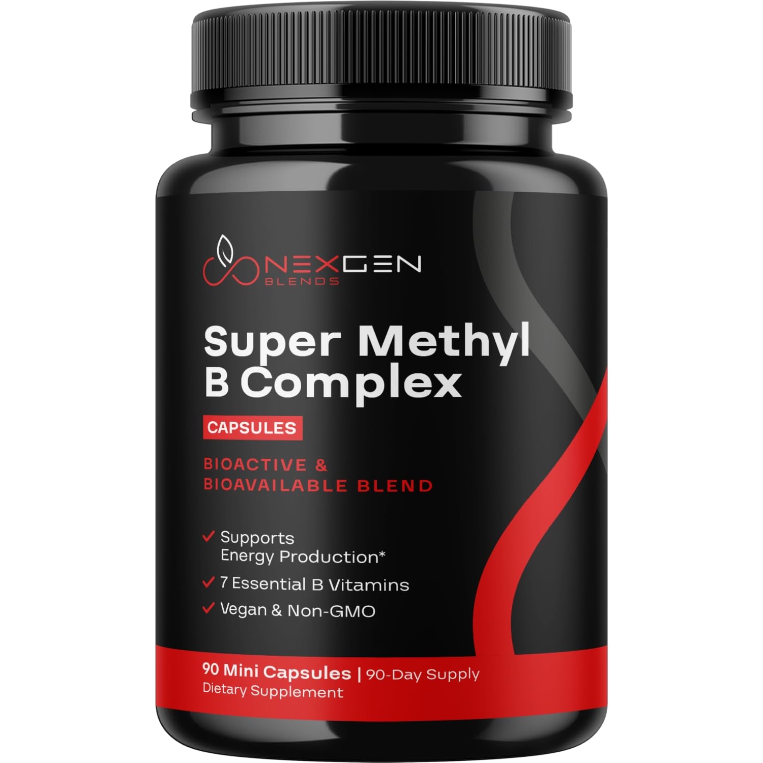 NEXGEN BLENDS B-Complex Methylated Vitamins 50g on a wooden table
