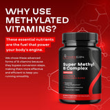 NEXGEN BLENDS B-Complex Methylated Vitamins 60 Capsules on a wooden table