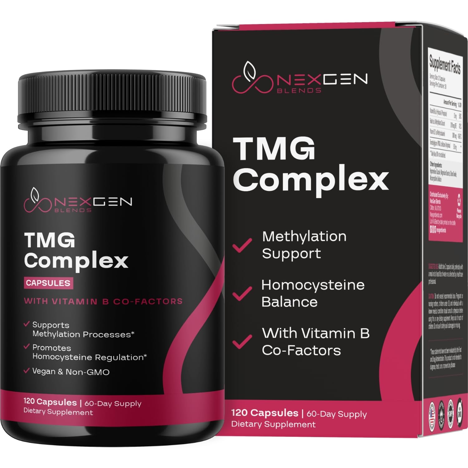 NEXGEN BLENDS B-Complex Trimethylglycine Supplement front view