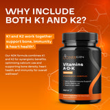 NEXGEN BLENDS Vitamin ADK Supplement displayed with fresh vegetables
