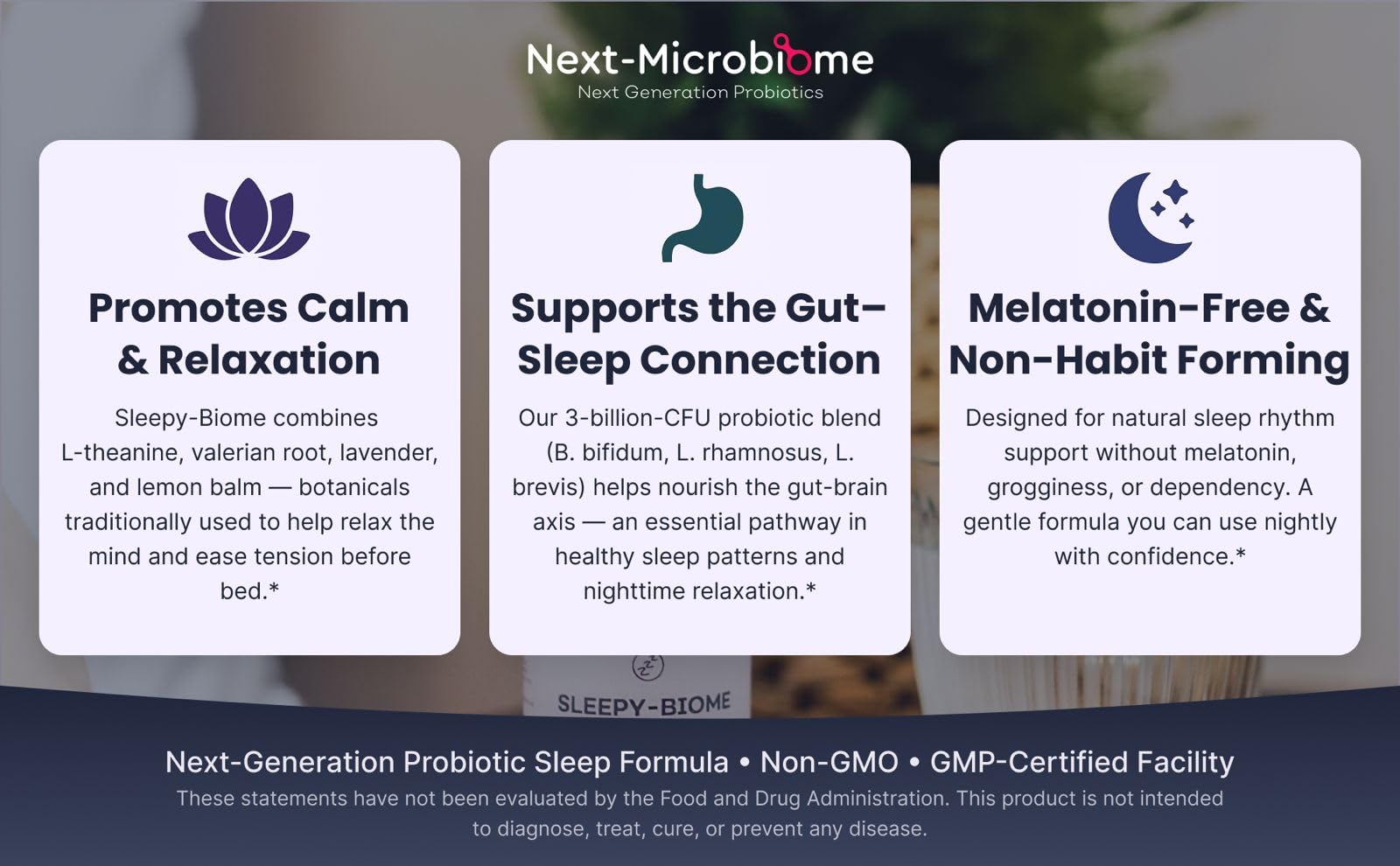 NEXT-MICROBIOME Sleepy-Biome 60g supplement ingredients list