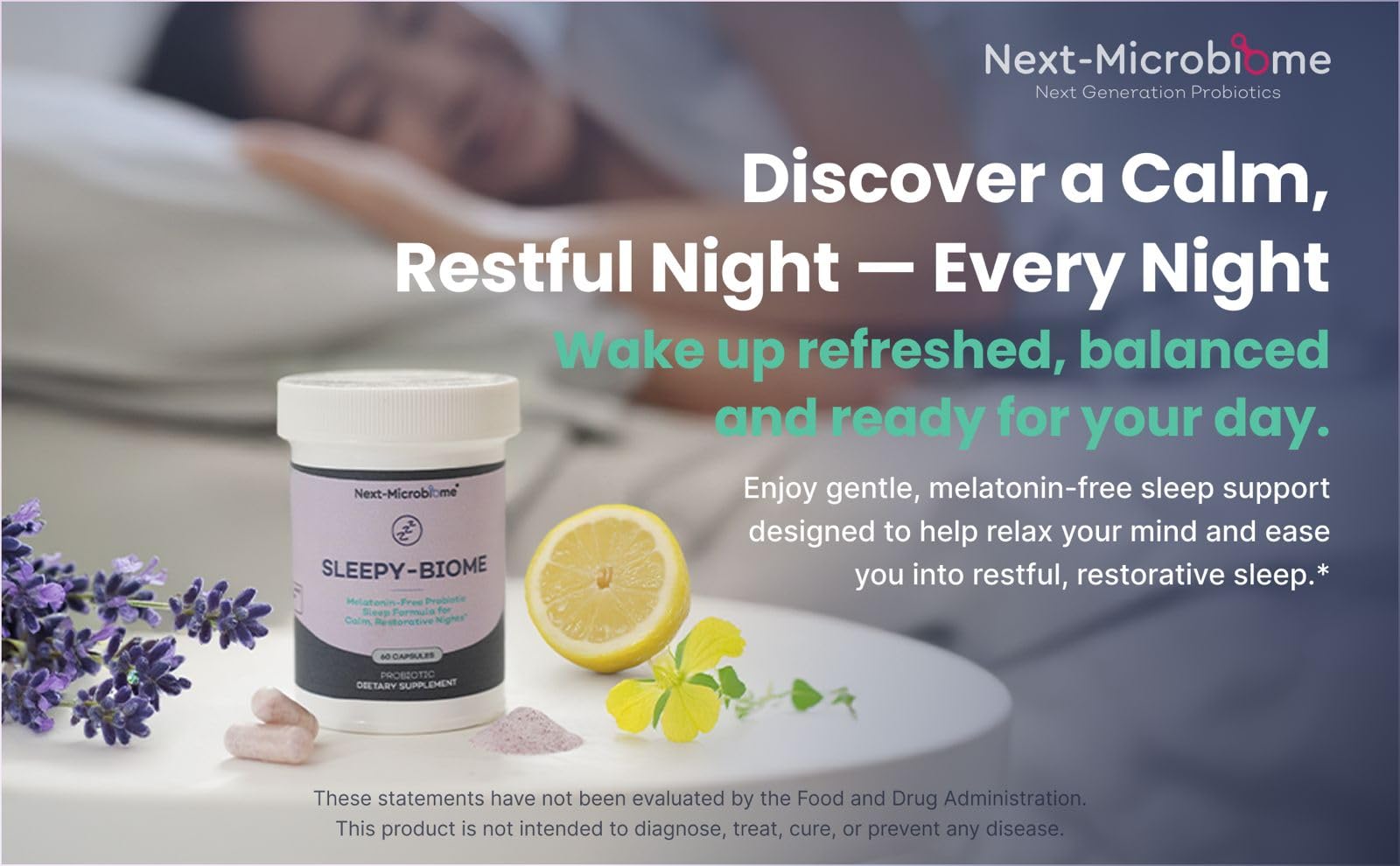 NEXT-MICROBIOME Sleepy-Biome 60g supplement side view