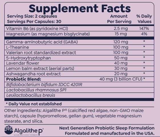 NEXT-MICROBIOME Sleepy-Biome 60g supplement with a glass of water