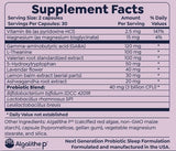 NEXT-MICROBIOME Sleepy-Biome 60g supplement with a glass of water