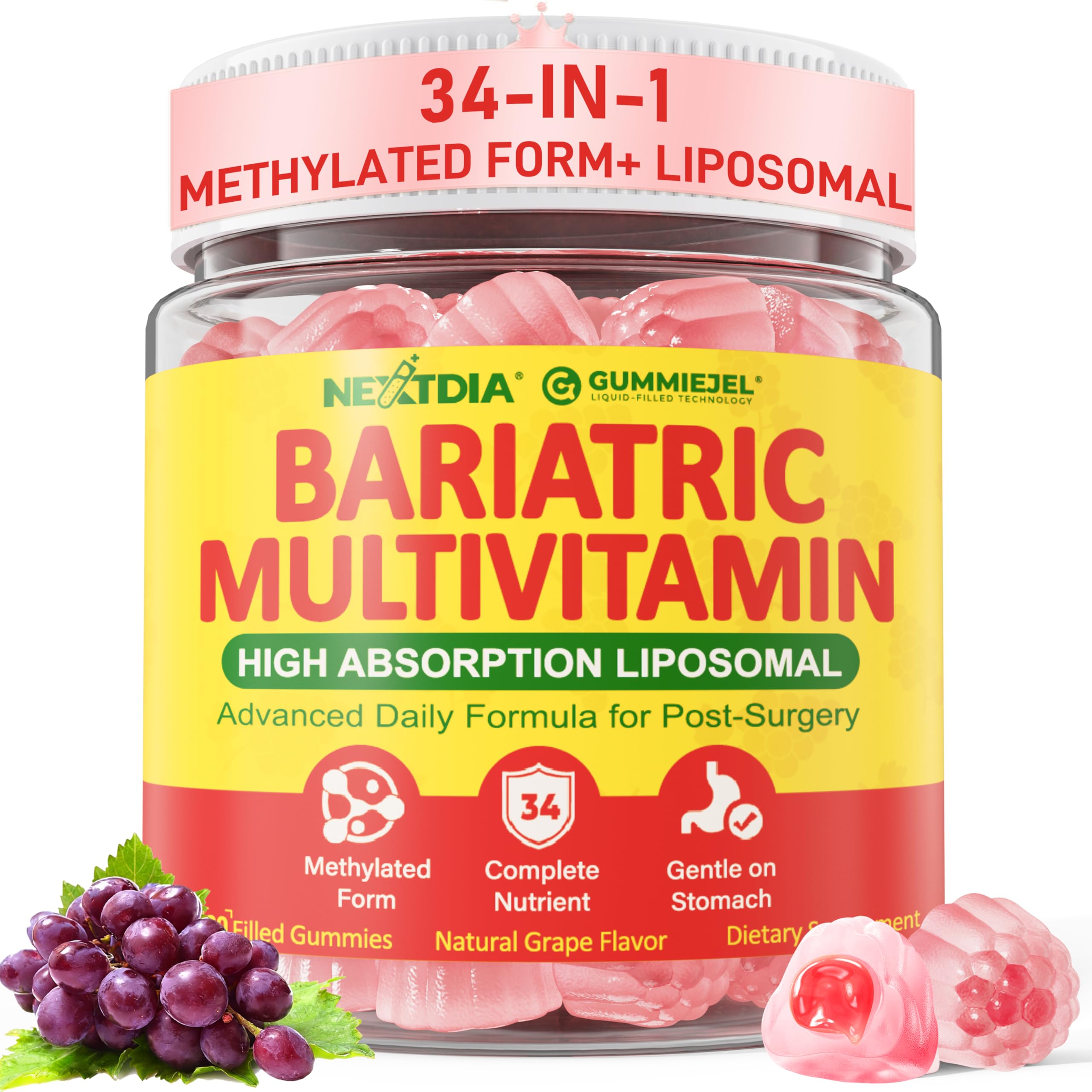 Nextdia Bariatric Multivitamin 31-in-1 GummieJel front view