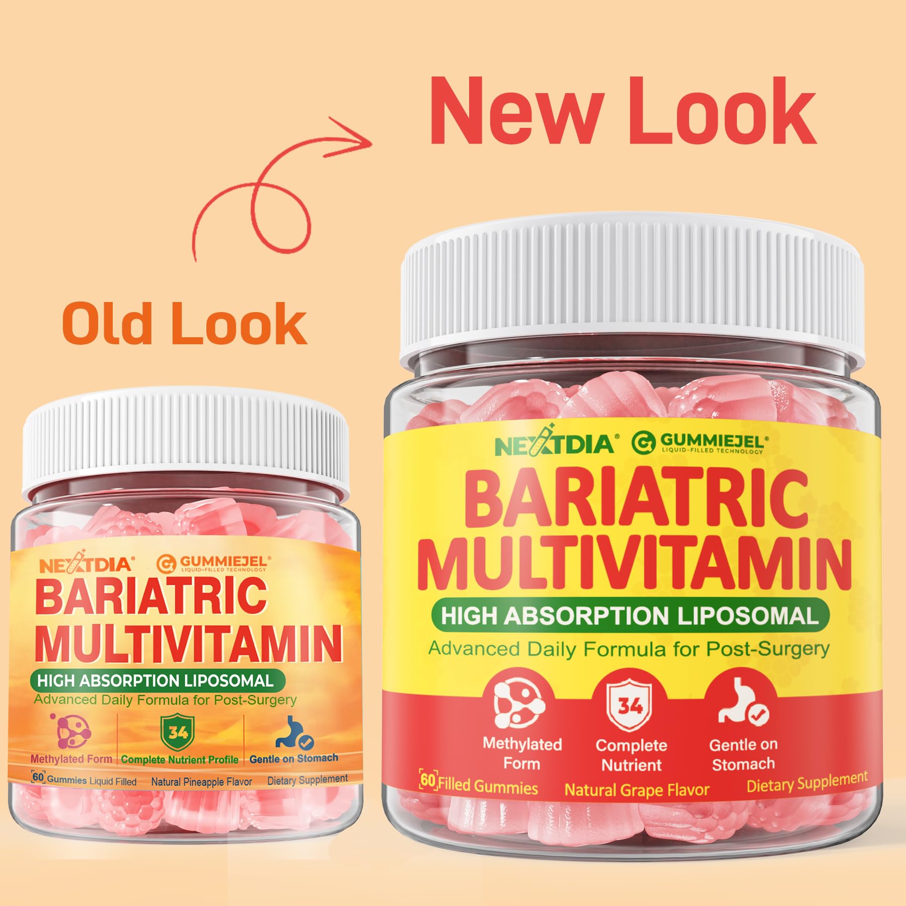 Nextdia Bariatric Multivitamin 31-in-1 GummieJel serving suggestion