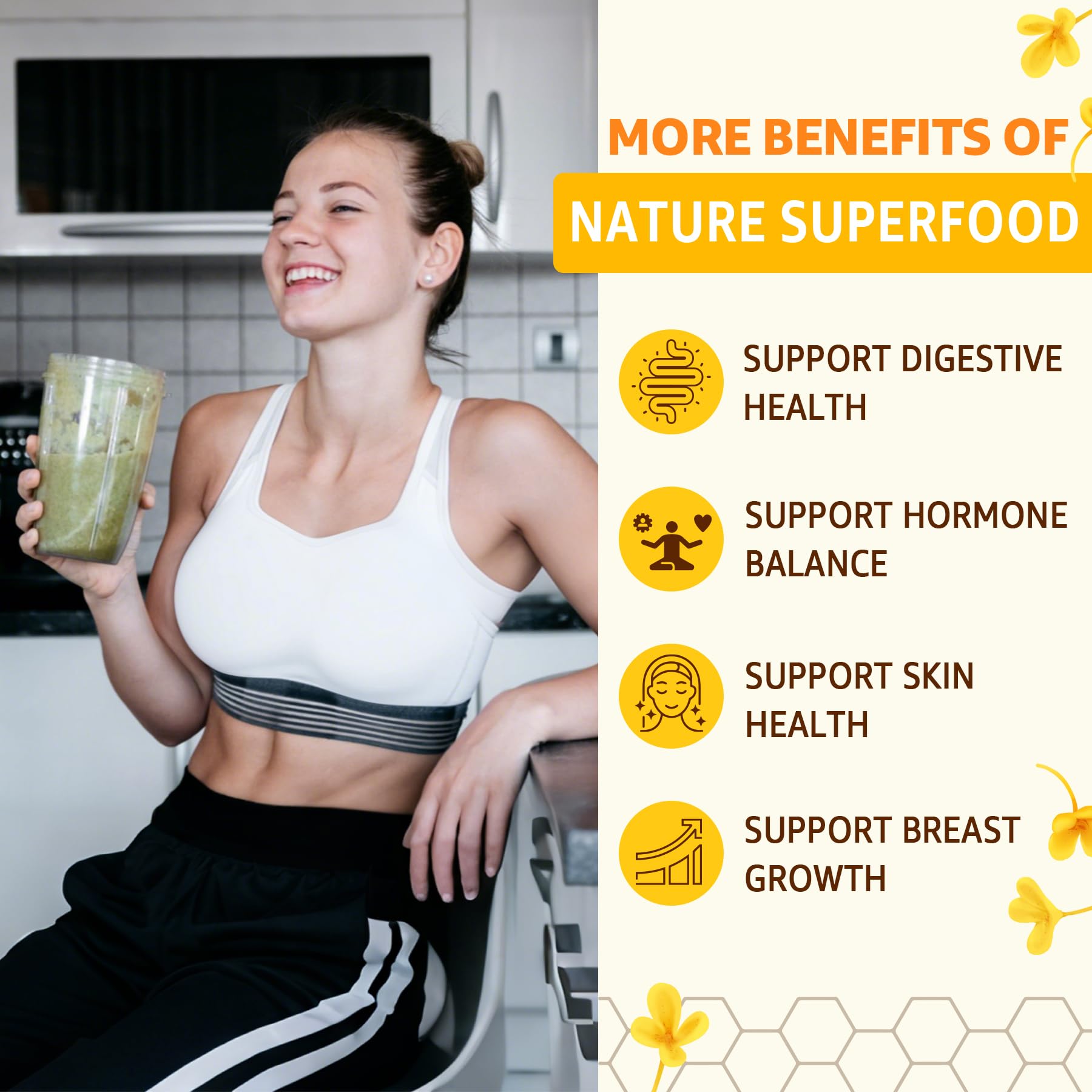 Nextdia bee pollen gummies in a hand