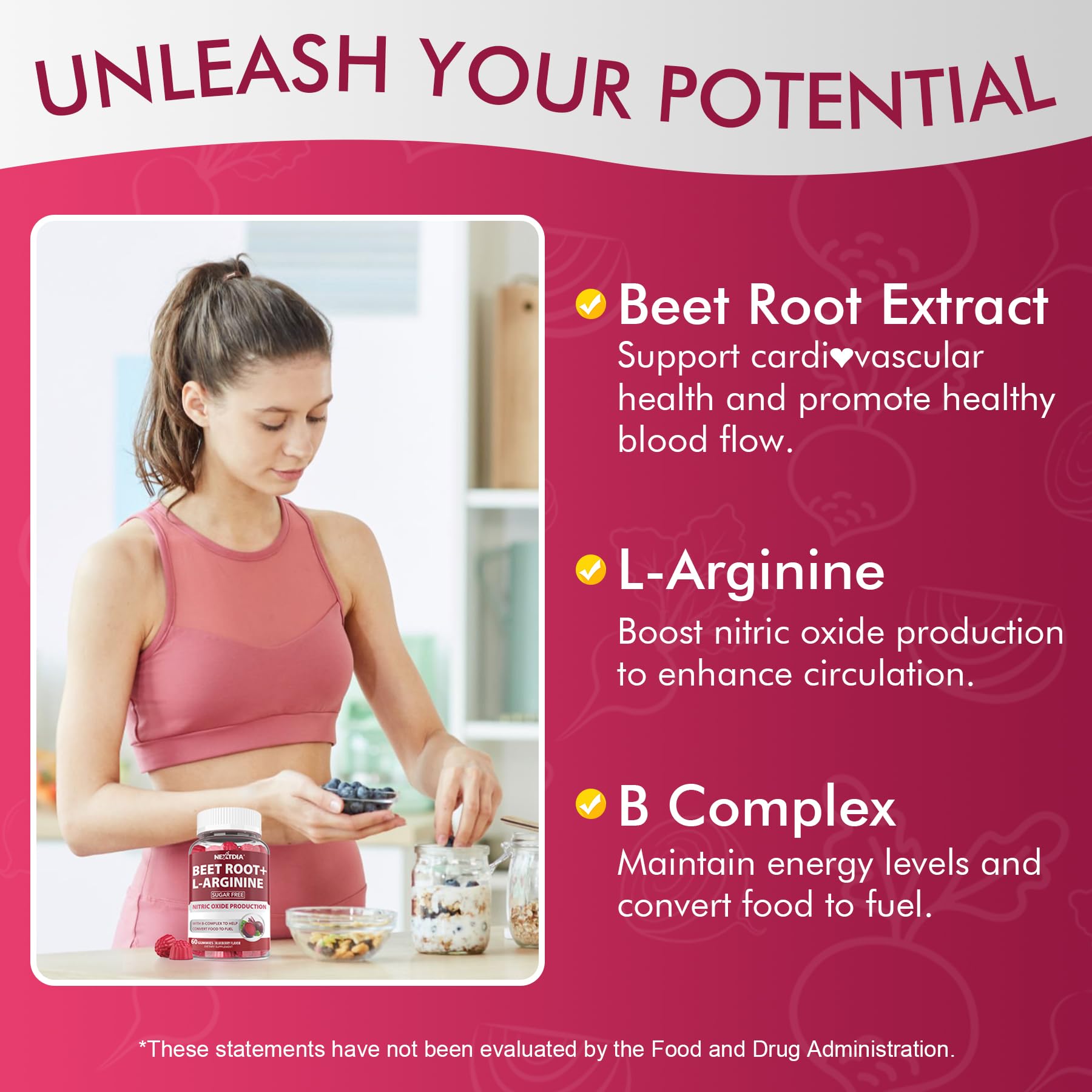 Nextdia Beetroot Gummies bottle with lid off