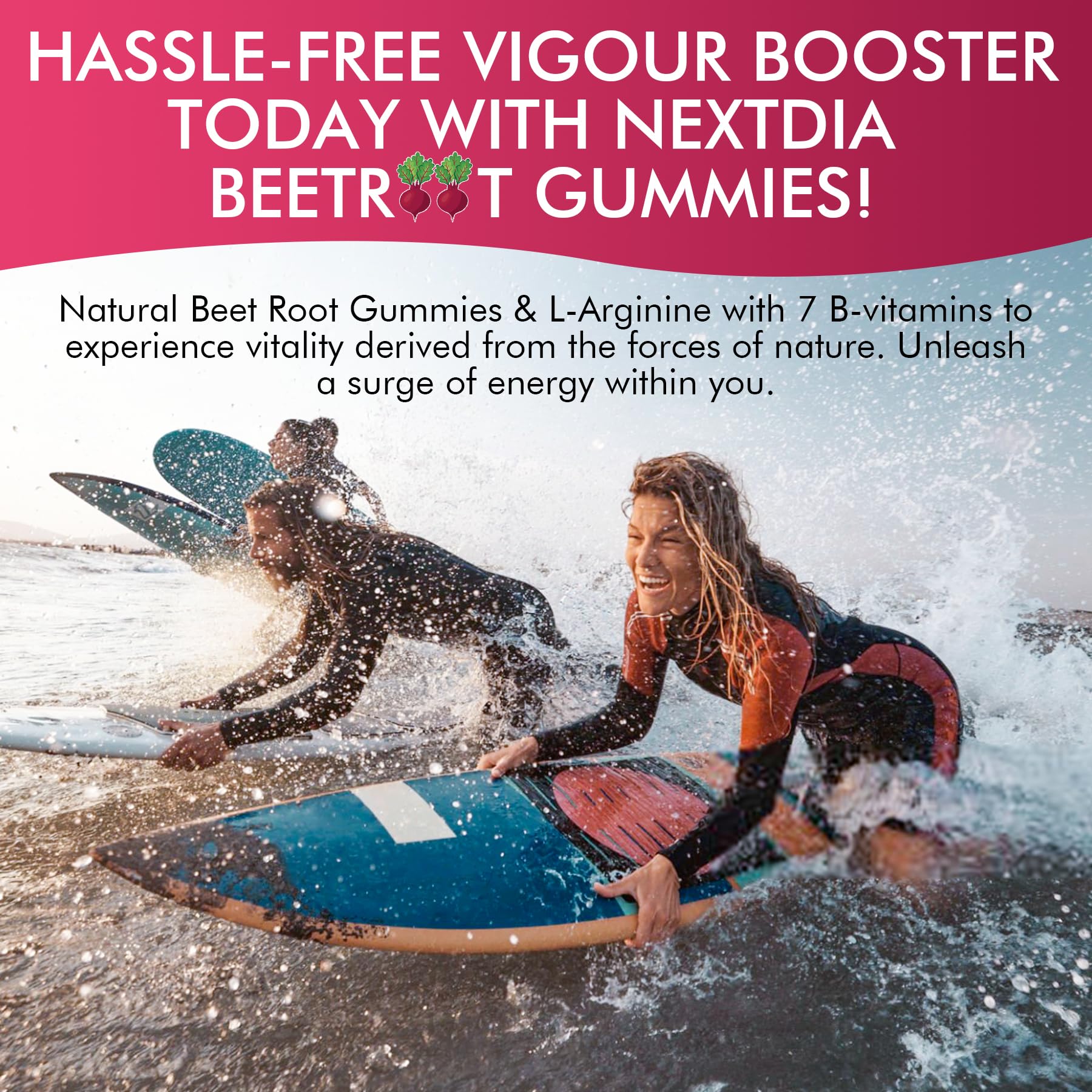Nextdia Beetroot Gummies showing serving size