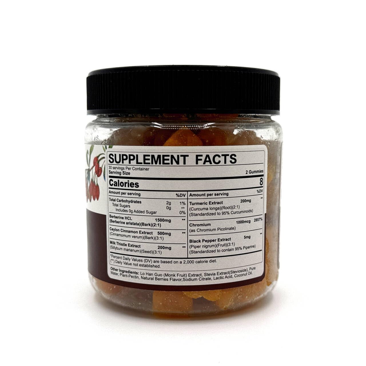 Nextdia Berberine Gummies showing serving size