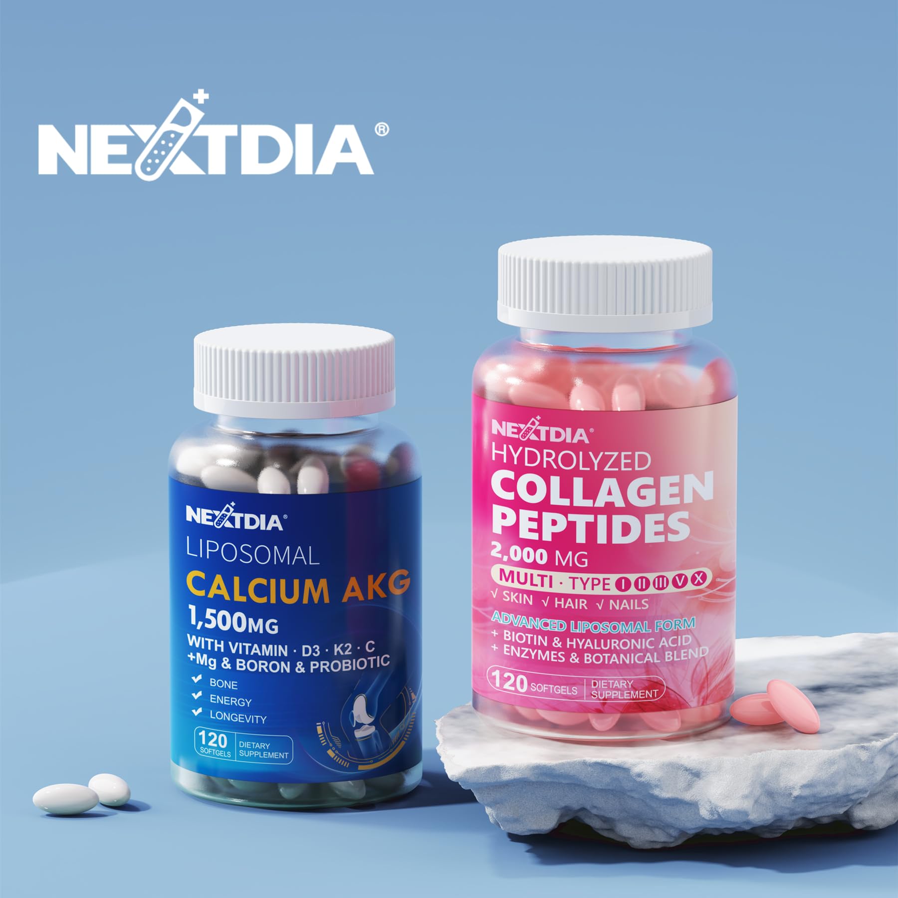 Nextdia Calcium AKG Supplement 1500mg lifestyle scene