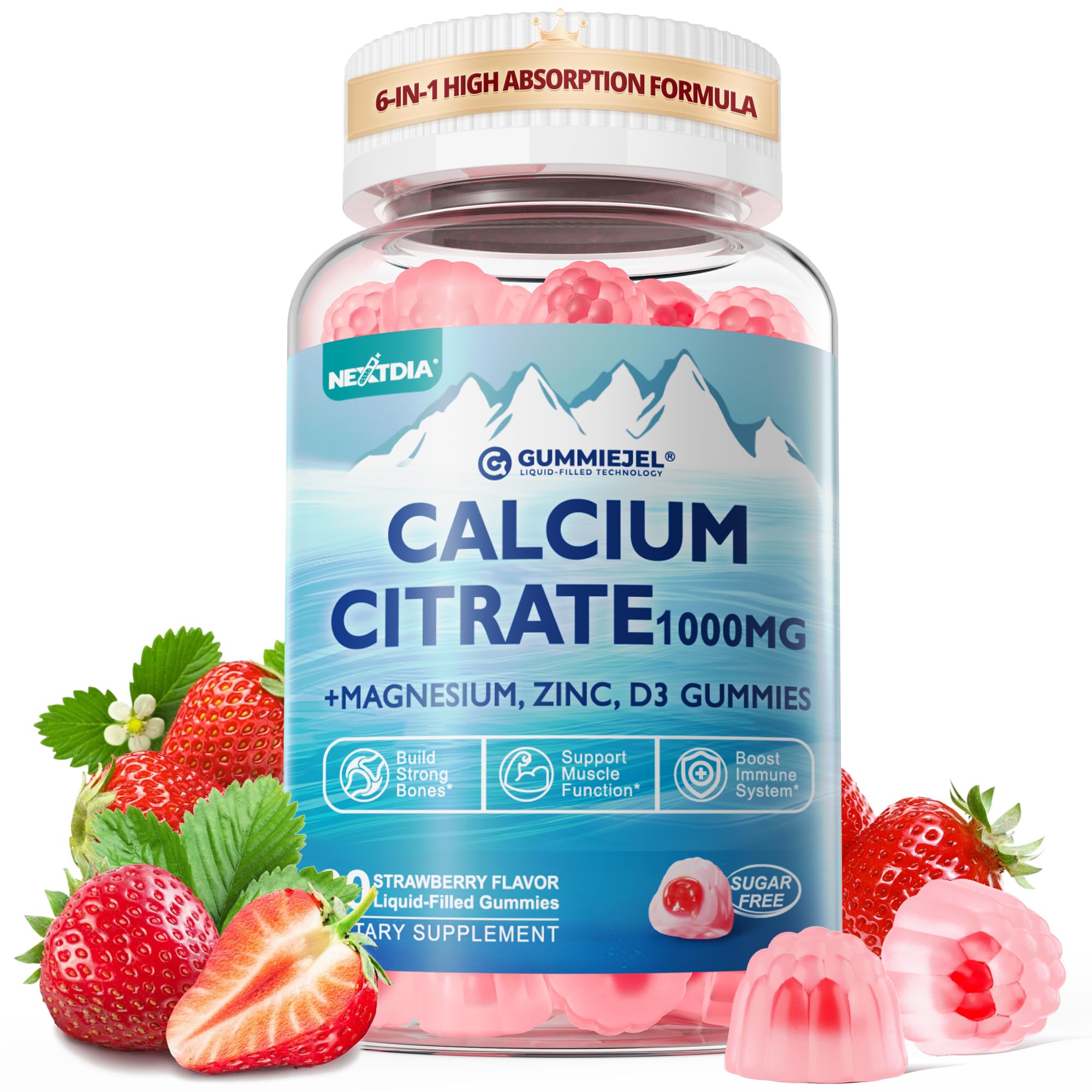 Nextdia Calcium Citrate Gummies 1000mg front view