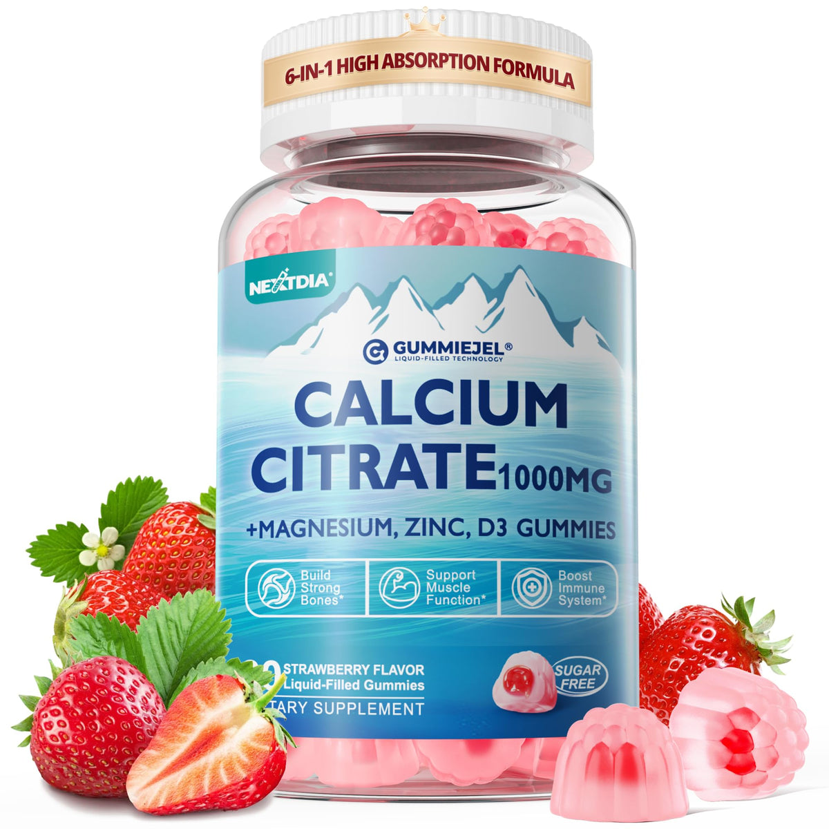 Nextdia Calcium Citrate Gummies 1000mg front view
