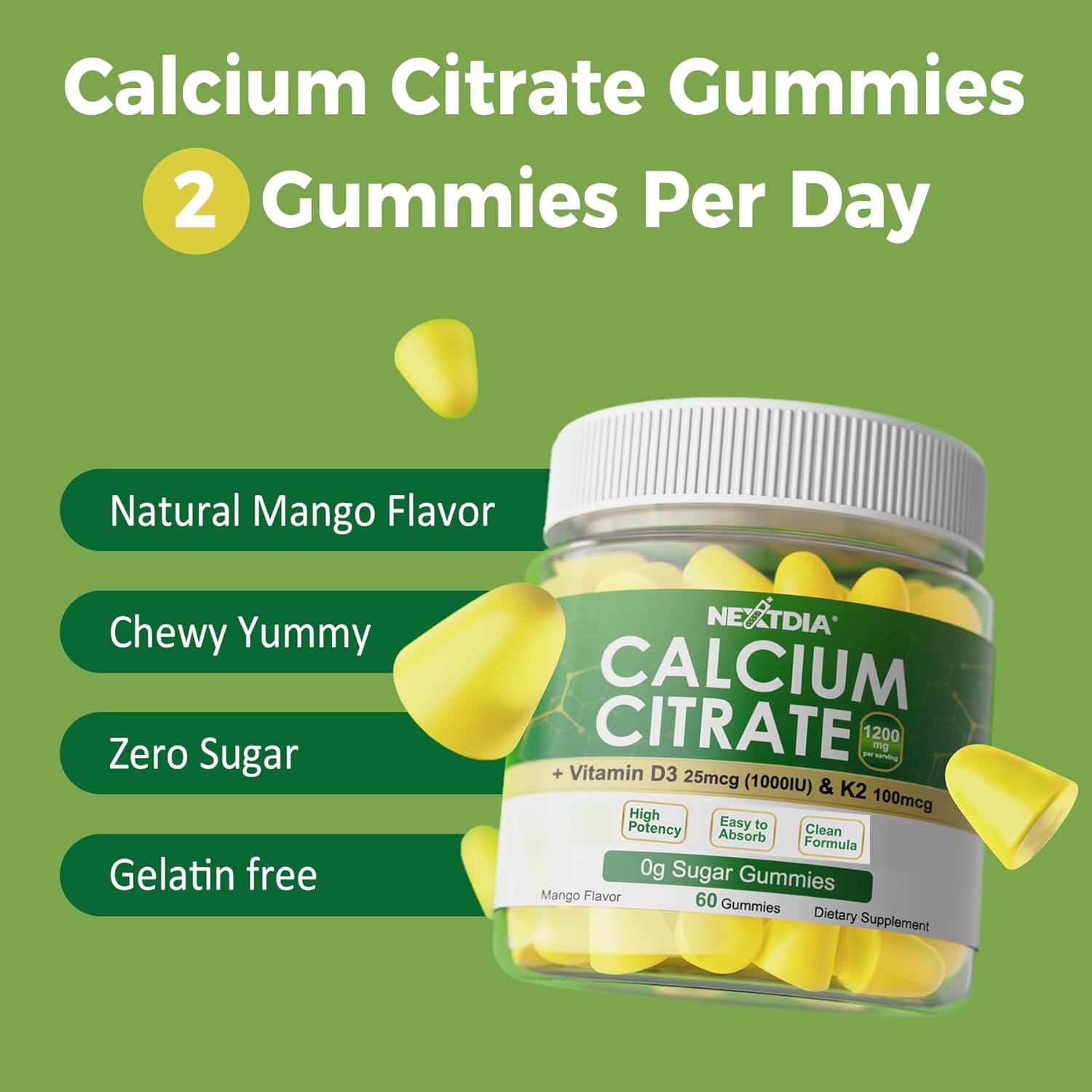 Nextdia Calcium Citrate Gummies 1200mg packaging