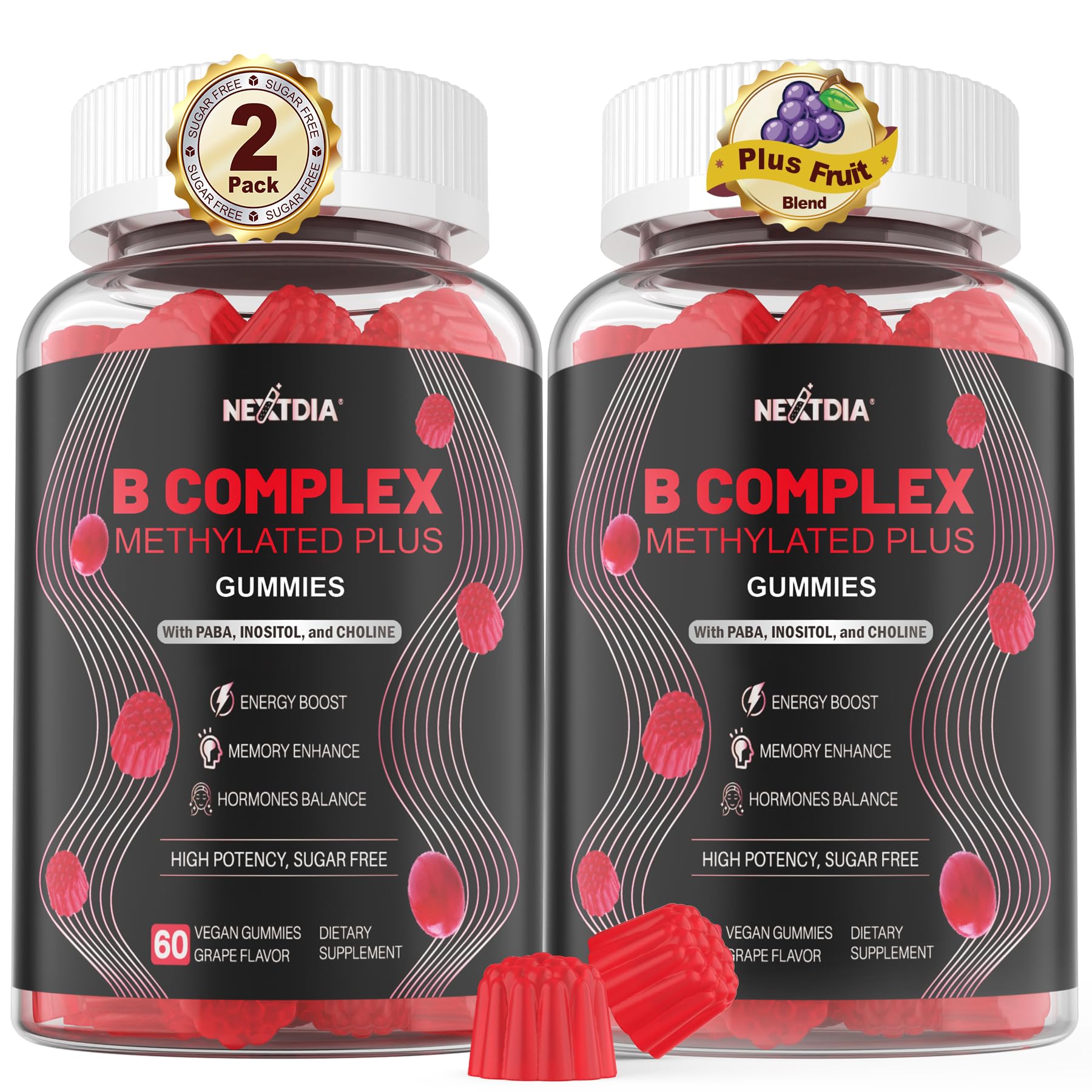 Nextdia Daily B-Complex Gummies bottle front view