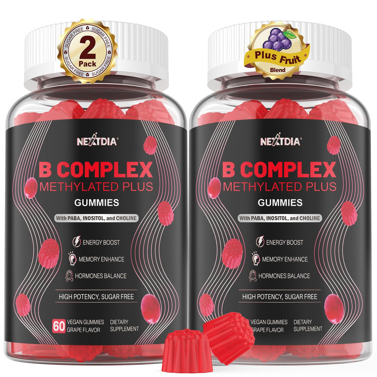 Nextdia Daily B-Complex Gummies bottle front view