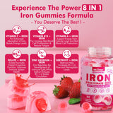 Nextdia Iron Bisglycinate Gummies ingredients list on packaging