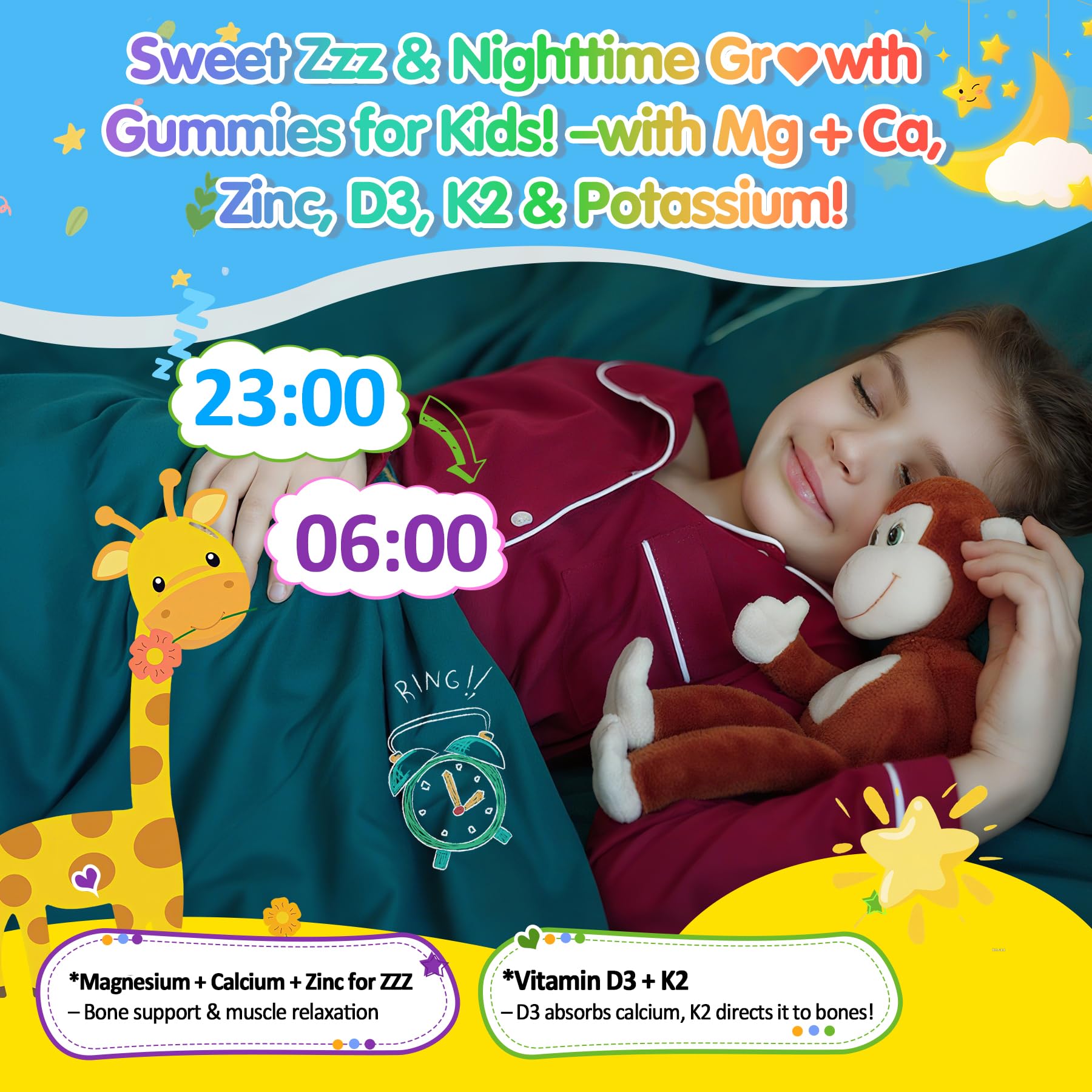 Nextdia Kids 4+ Magnesium + Saffron Sleep Gummies on a table