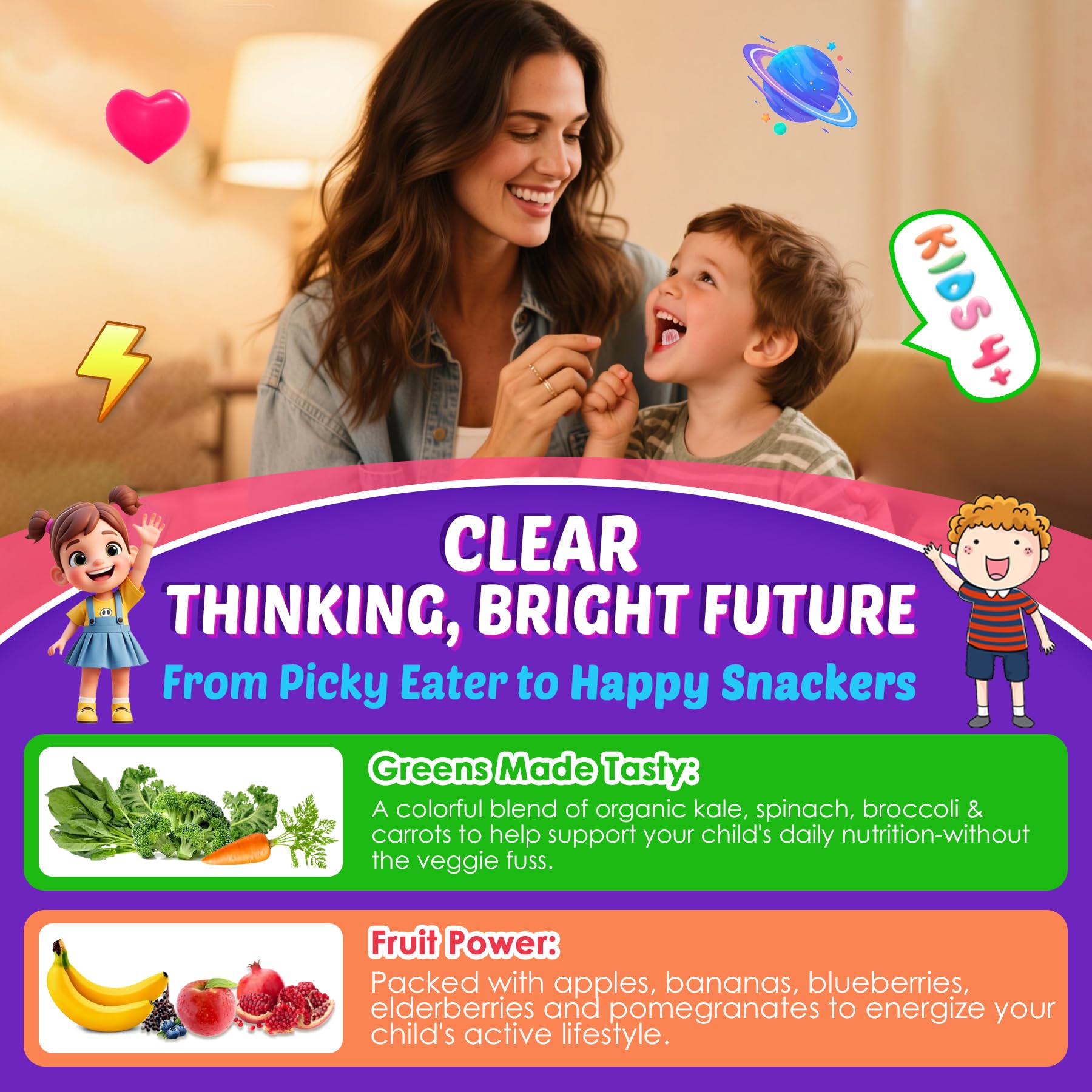 Nextdia Kids Brain Focus Gummies in a child's hand