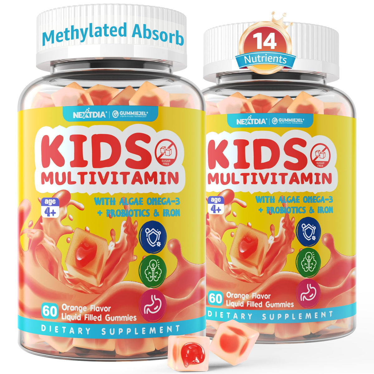 Nextdia Kids Multivitamin Gummies front view with packaging