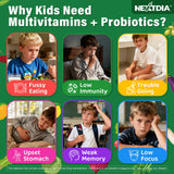 Nextdia Kids Multivitamin Gummies with a measuring spoon