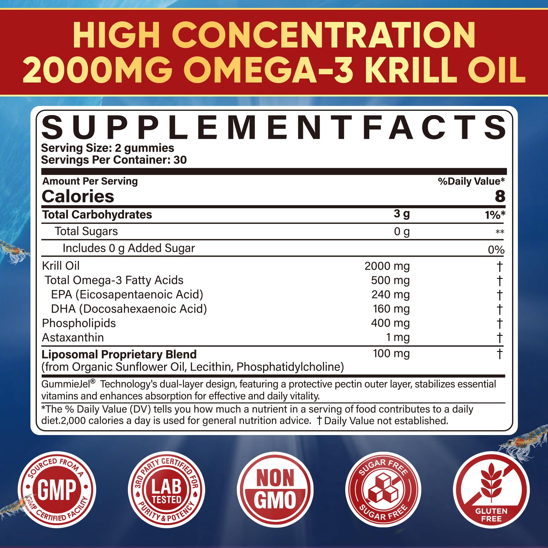 Nextdia Krill Oil Omega 3 Gummies showing individual gummies