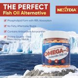 Nextdia Krill Oil Omega 3 Gummies with ingredients laid out