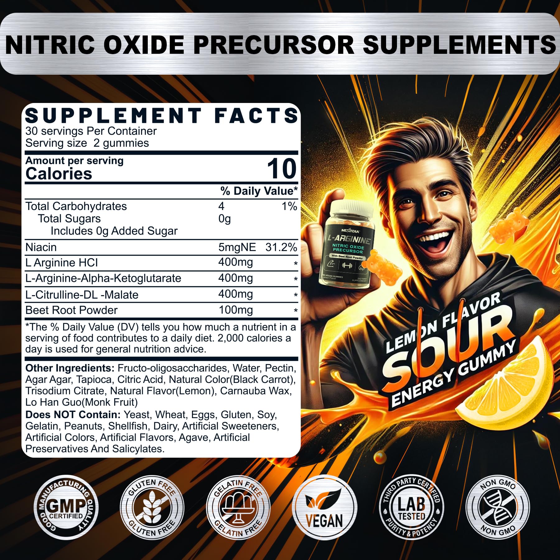 Nextdia L-Arginine Gummies 1300mg packaging
