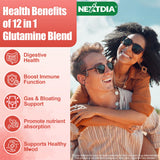 Nextdia L-Glutamine Gummies 1200mg open package with gummies