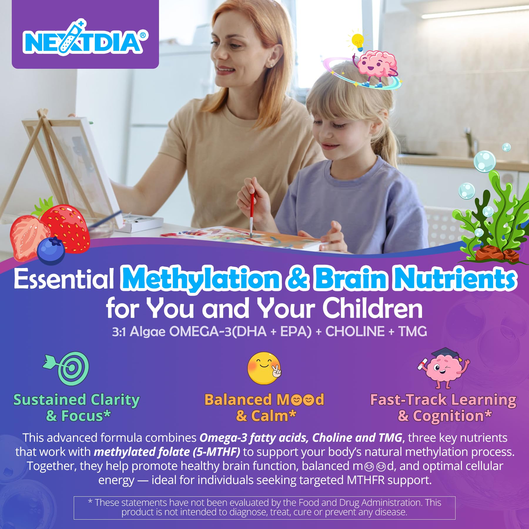Nextdia L-Methylfolate Gummies 1000mcg side view