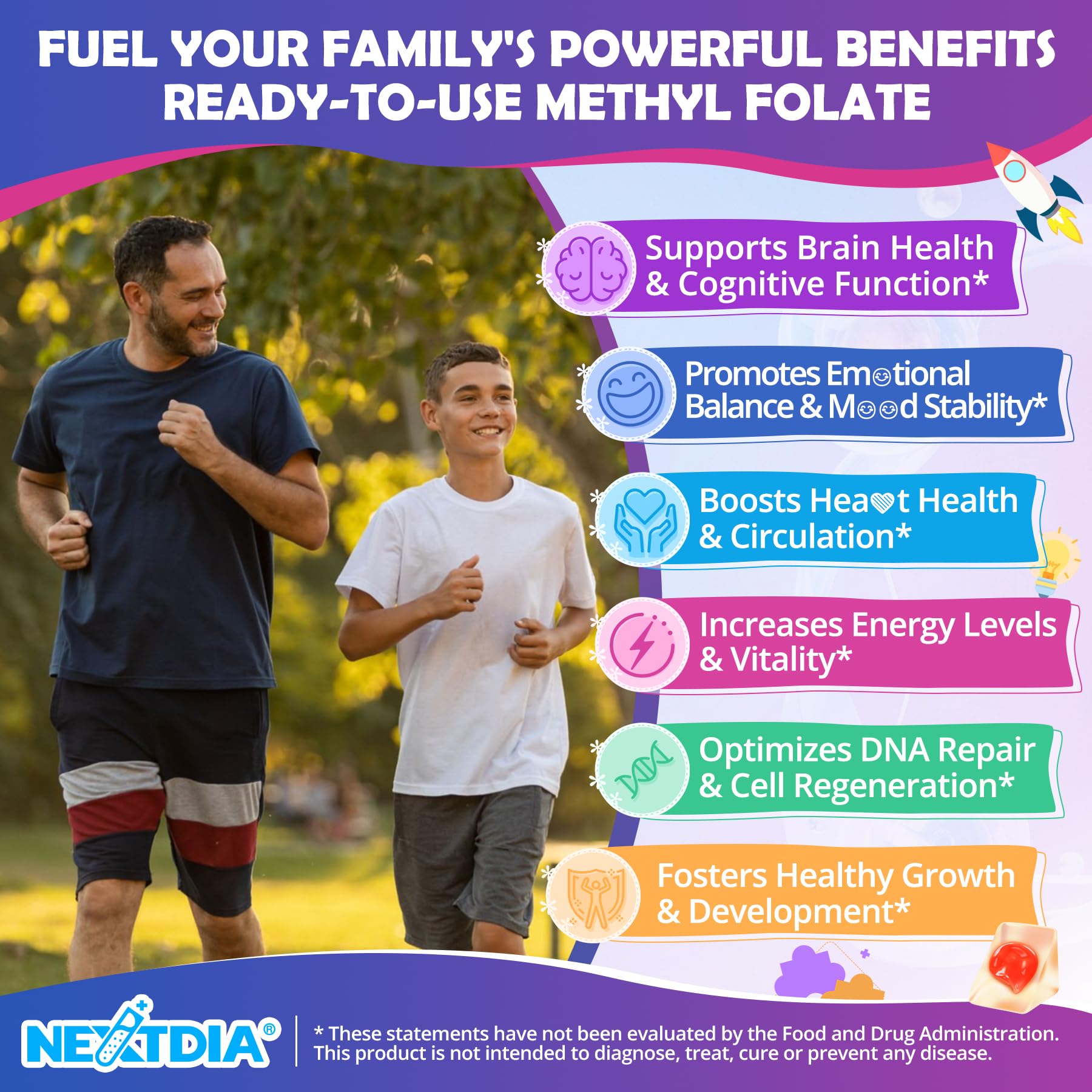 Nextdia L-Methylfolate Gummies in a hand